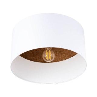 LAMPA SUFITOWA PLAFON LUMINA BIAŁA E27, SKANDYNAWSKA, DREWNO, SALON, 35CM