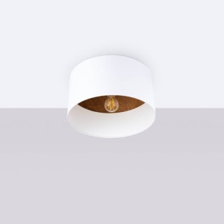 LAMPA SUFITOWA PLAFON LUMINA BIAŁA E27, SKANDYNAWSKA, DREWNO, SALON, 35CM