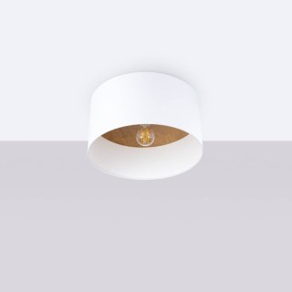 PLAFON LAMPA SUFITOWA LUMINA, BIAŁA, DREWNO, E27, SKANDYNAWSKA, DO SALONU