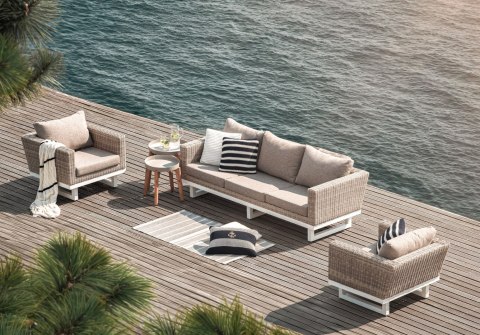 EKSKLUZYWNY ZESTAW OGRODOWY ABA, SOFA, 2 FOTELE, STOLIK, TECHNORATTAN, NA TARAS EKSKLUZYWNY ZESTAW OGRODOWY ABA, SOFA, 2 FOTELE, STOLIK, TECHNORATTAN, NA TARAS