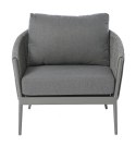 SZARY ZESTAW MEBLI OGRODOWYCH - SERENITY, SOFA, FOTELE, STOLIKI, EKSKLUZYWNY, TKANINA