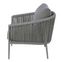 SZARY ZESTAW MEBLI OGRODOWYCH - SERENITY, SOFA, FOTELE, STOLIKI, EKSKLUZYWNY, TKANINA