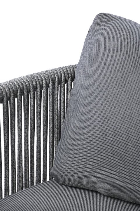 SZARY ZESTAW MEBLI OGRODOWYCH - SERENITY, SOFA, FOTELE, STOLIKI, EKSKLUZYWNY, TKANINA SZARY ZESTAW MEBLI OGRODOWYCH - SERENITY, SOFA, FOTELE, STOLIKI, EKSKLUZYWNY, TKANINA