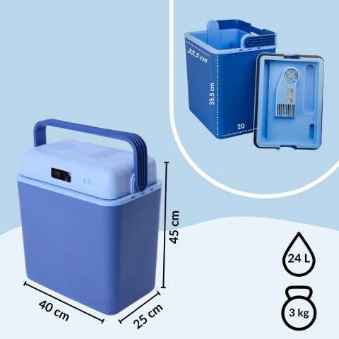 LODÓWKA SAMOCHODOWA TURYSTYCZNA AURELIA 24L 12V, PRZENOŚNA, KEMPING