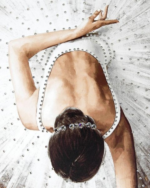 OBRAZ GRAZIA 100X120 CM, BALETNICA, CZARNO-ZŁOTA RAMA, SALON, ELEGANCKI