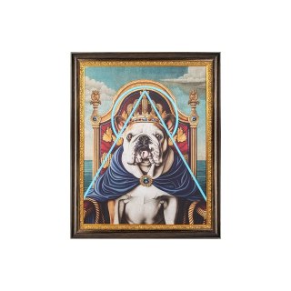 OBRAZ LED LUMENA, 80X100 CM, PIES BULLDOG, NOWOCZESNY, RAMA, PODŚWIETLANY