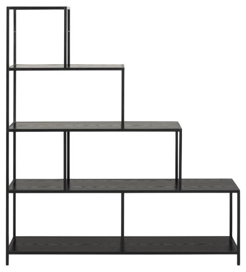CZARNY REGAŁ SCHODKOWY DENMARK, METALOWY, 150 CM, LOFT, INDUSTRIALNY CZARNY REGAŁ SCHODKOWY DENMARK, METALOWY, 150 CM, LOFT, INDUSTRIALNY
