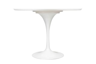 STÓŁ OKRĄGŁY AURAE 100 CM, BIAŁY POŁYSK, DESIGN TULIP, DO JADALNI, SALONU