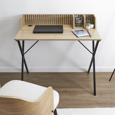 BIURKO LAST - LAMELE, CZARNE, METAL, MDF, PROSTE, SOLIDNE, DO POKOJU, 90 CM BIURKO LAST - LAMELE, CZARNE, METAL, MDF, PROSTE, SOLIDNE, DO POKOJU, 90 CM