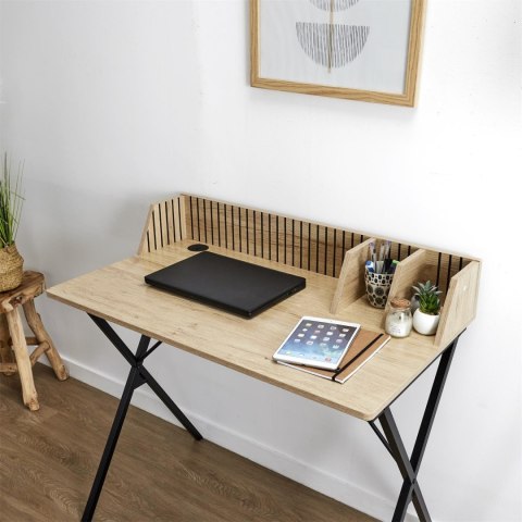 BIURKO LAST - LAMELE, CZARNE, METAL, MDF, PROSTE, SOLIDNE, DO POKOJU, 90 CM BIURKO LAST - LAMELE, CZARNE, METAL, MDF, PROSTE, SOLIDNE, DO POKOJU, 90 CM