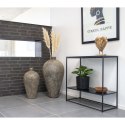 INDUSTRIALNA CZARNA KOMODA DO SALONU, LOFT, METALOWA, PROSTA, Z PÓŁKĄ 80 CM