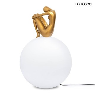 LAMPA PODŁOGOWA MOOSEE AURA, ZŁOTA, BIAŁA, DESIGNERSKA, POSTAĆ KOBIETY, E27