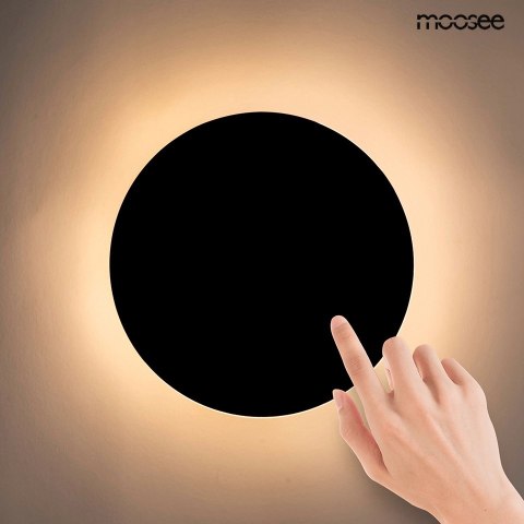 KINKIET MOOSEE UMBRA, LAMPA ŚCIENNA LED, CZARNA, DOTYKOWA, ŚCIEMNIALNA