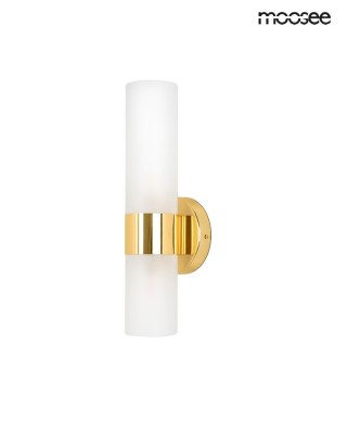 LAMPA ŚCIENNA KINKIET MOOSEE AURELIA ZŁOTA, SZKLANE KLOSZE, SALON, G9