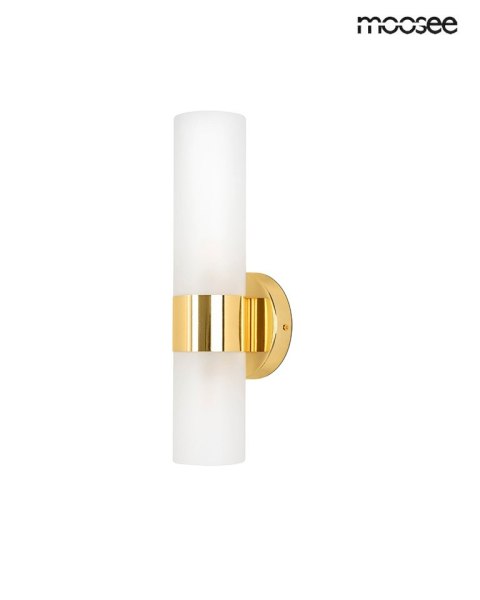 LAMPA ŚCIENNA KINKIET MOOSEE AURELIA ZŁOTA, SZKLANE KLOSZE, SALON, G9