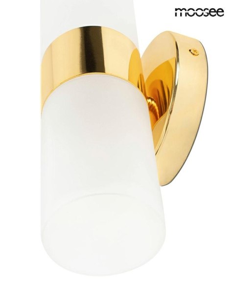 LAMPA ŚCIENNA KINKIET MOOSEE AURELIA ZŁOTA, SZKLANE KLOSZE, SALON, G9