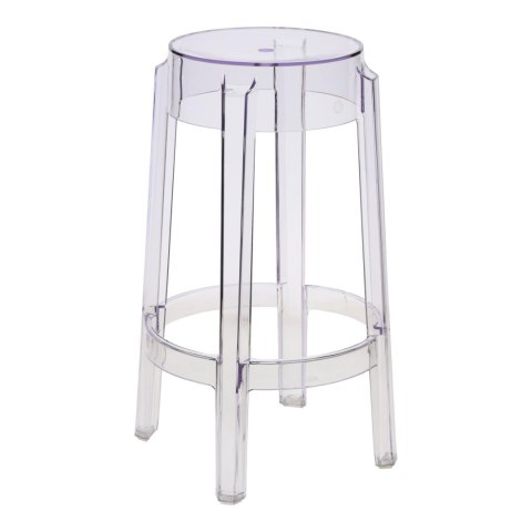 PRZEZROCZYSTY HOKER DO KUCHNI, 66 CM, OKRĄGŁY, DO WYSPY, TRANSPARENTNY PRZEZROCZYSTY HOKER DO KUCHNI, 66 CM, OKRĄGŁY, DO WYSPY, TRANSPARENTNY