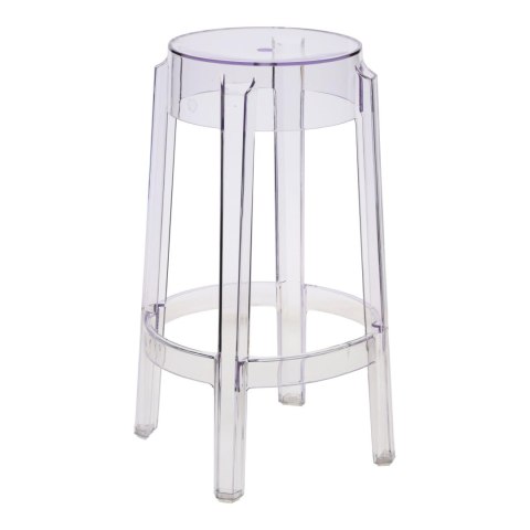 PRZEZROCZYSTY HOKER DO KUCHNI, 66 CM, OKRĄGŁY, DO WYSPY, TRANSPARENTNY PRZEZROCZYSTY HOKER DO KUCHNI, 66 CM, OKRĄGŁY, DO WYSPY, TRANSPARENTNY