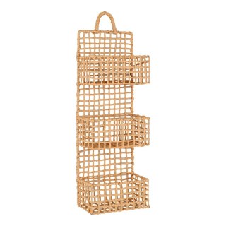 PÓŁKA WISZĄCA BOHO, 3 PÓŁKI, BEŻOWA, MAŁA, ŚCIENNA, DO POKOJU