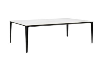 DUŻY BIAŁY STÓŁ GLAMOUR, CZARNE NOGI, MARMUR, DO JADALNI, ELEGANCKI, 240 CM
