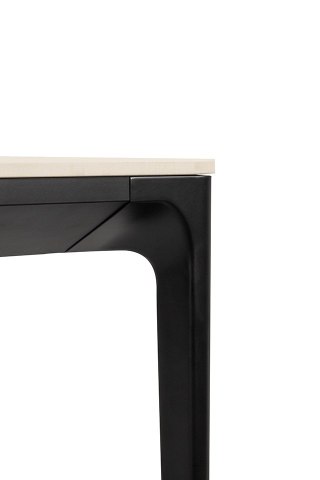 DUŻY BIAŁY STÓŁ GLAMOUR, CZARNE NOGI, MARMUR, DO JADALNI, ELEGANCKI, 240 CM