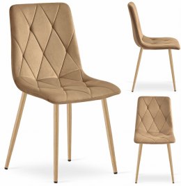 Krzesło LIBRA - brązowy aksamit / nogi kolor drewna