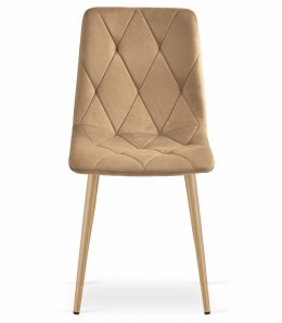 Krzesło LIBRA - brązowy aksamit / nogi kolor drewna