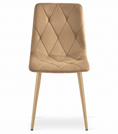 Krzesło LIBRA - brązowy aksamit / nogi kolor drewna