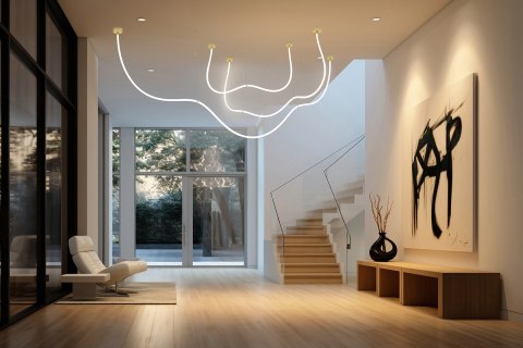 LAMPA WISZĄCA AURALUX 400 ZŁOTA, LED, MOOSEE, SMART, DESIGN, NOWOCZESNA