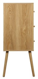 KOMODA SORENA, 3 SZUFLADY, RATTAN, STYL BOHO, JASNY DĄB, DREWNO, SALON
