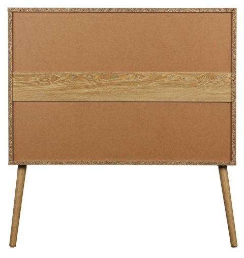 KOMODA SORENA, 3 SZUFLADY, RATTAN, STYL BOHO, JASNY DĄB, DREWNO, SALON