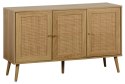 KOMODA SORENA, BOHO, RATTAN, DĄB, DREWNO, SZAFKA, 3 DRZWI, DO SALONU