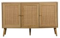 KOMODA SORENA, BOHO, RATTAN, DĄB, DREWNO, SZAFKA, 3 DRZWI, DO SALONU