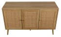 KOMODA SORENA, BOHO, RATTAN, DĄB, DREWNO, SZAFKA, 3 DRZWI, DO SALONU