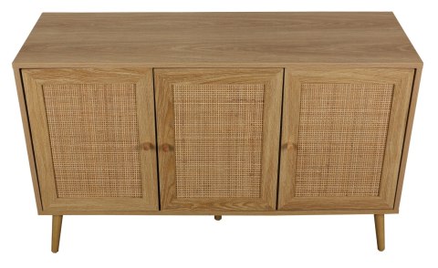 KOMODA SORENA, BOHO, RATTAN, DĄB, DREWNO, SZAFKA, 3 DRZWI, DO SALONU