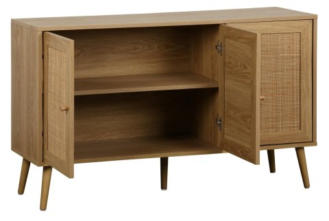 KOMODA SORENA, BOHO, RATTAN, DĄB, DREWNO, SZAFKA, 3 DRZWI, DO SALONU
