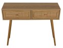 KONSOLA SORENA, 2 SZUFLADY, RATTAN, BOHO, DĄB, DREWNIANE NOGI, NOWOCZESNA