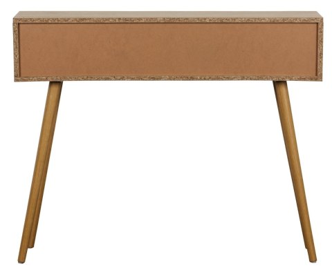 KONSOLA SORENA, 2 SZUFLADY, RATTAN, BOHO, DĄB, DREWNIANE NOGI, NOWOCZESNA