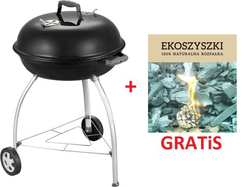 KLASYCZNY GRILL WĘGLOWY - CHARCOAL MATE, NA KÓŁKACH, Z POKRYWĄ, Z UCHWYTEM KLASYCZNY GRILL WĘGLOWY - CHARCOAL MATE, NA KÓŁKACH, Z POKRYWĄ, Z UCHWYTEM