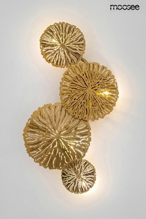 LAMPA ŚCIENNA KINKIET AURELIA 4 ZŁOTA, MOOSEE, NOWOCZESNA, DESIGN, SALON