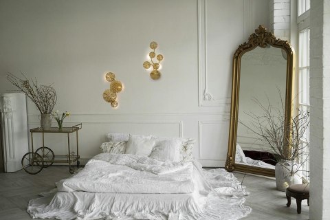 LAMPA ŚCIENNA KINKIET AURELIA 4 ZŁOTA, MOOSEE, NOWOCZESNA, DESIGN, SALON