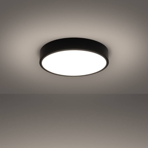 PLAFON SUFITOWY LED LUMINA CZARNY, OKRĄGŁY 40CM, SALON, LOFT, NOWOCZESNY
