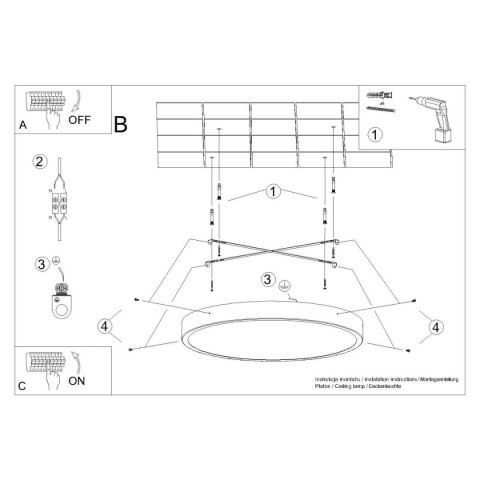 PLAFON SUFITOWY LED LUMINA CZARNY, OKRĄGŁY 40CM, SALON, LOFT, NOWOCZESNY