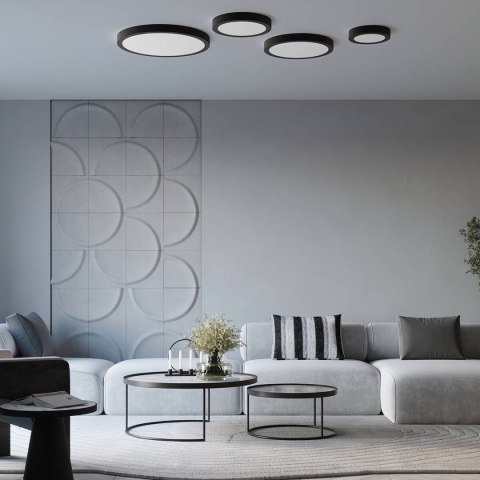 PLAFON SUFITOWY LED LUMINA CZARNY, OKRĄGŁY 40CM, SALON, LOFT, NOWOCZESNY