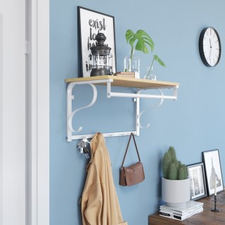 PÓŁKA ŚCIENNA NORDIA, WISZĄCA, NA KSIĄŻKI, DĄB SONOMA, BIAŁA, LOFT, REGAŁ