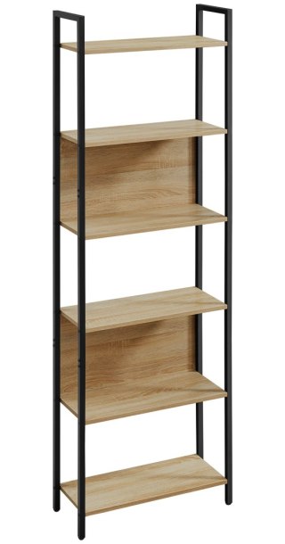 REGAŁ NA KSIĄŻKI STELLARA, 6 PÓŁEK, SONOMA, LOFT, INDUSTRIALNY, DO SALONU