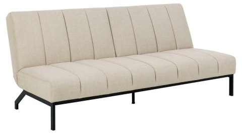 NOWOCZESNA BEŻOWA SOFA LOFT, ROZKŁADANA, CZARNY METAL, WYGODNA, DO POKOJU