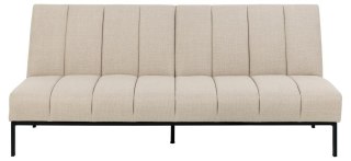 NOWOCZESNA BEŻOWA SOFA LOFT, ROZKŁADANA, CZARNY METAL, WYGODNA, DO POKOJU