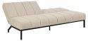 NOWOCZESNA BEŻOWA SOFA LOFT, ROZKŁADANA, CZARNY METAL, WYGODNA, DO POKOJU