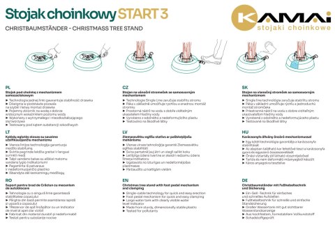 STOJAK CHOINKOWY KAMAI VERIDIA, DO 3M, 3L WODY, SAMOZACISKOWY, STABILNY